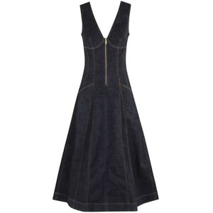 Self Portrait, Dames, Jurken, Blauw, Maat: 2XS Denim,