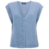 Jansen Amsterdam - Chelsie Pluche Gilet - Blauw - Mouwloos