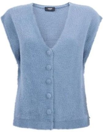 Jansen Amsterdam - Chelsie Pluche Gilet - Blauw - Mouwloos