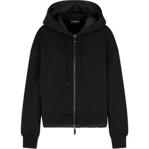 Emporio Armani, Dames, Sweatshirts & Hoodies, Zwart, Maat: S