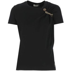 Elisabetta Franchi, Dames, Tops, Zwart, Maat: M Katoen,