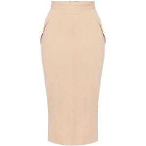 Elisabetta Franchi, Dames, Rokken, Beige, Maat: XS Polyamide,