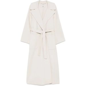 Max Mara, Dames, Mantels, Wit, Maat: S Wol,