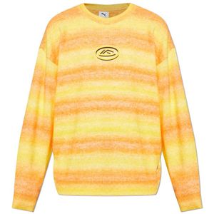 Puma - Trui met een Rubberen Patch - Geel - Heren - Licht Oversized