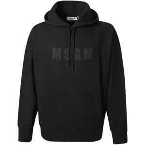 Msgm - Klassieke Nero Sweatshirt - Zwart - Heren - Katoen