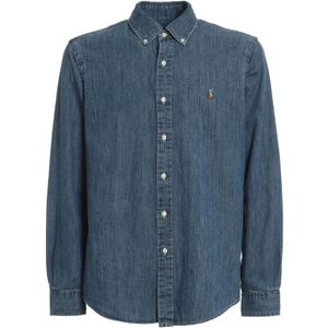 Ralph Lauren, Heren, Overhemden, Blauw, Maat: S Denim,