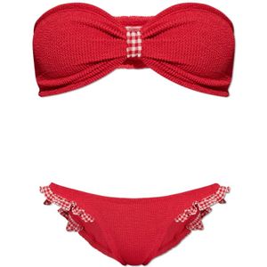 Hunza G, Dames, Badkleding, Rood, Maat: ONE Size Tweed,