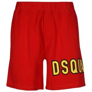 Dsquared2 Rode Katoenen Shorts Ss22 , Red , Heren , Maat: XS