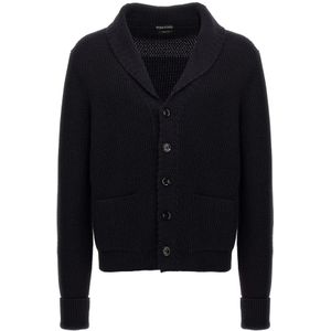 Tom Ford, Heren, Truien, Blauw, Maat: 3XL Leer,