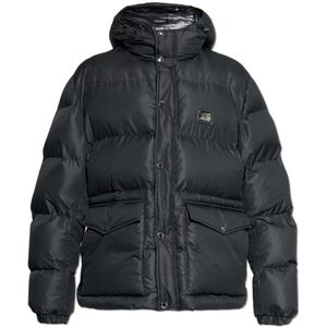 Dolce & Gabbana, Heren, Jassen, Zwart, Maat: S Poliester,