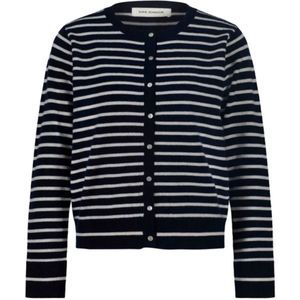 Sofie Schnoor - Cissesw - Cardigan - Donkerblauw Gestreept - 100% Merino Wol