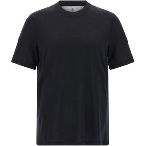 Brunello Cucinelli, Heren, Tops, Zwart, Maat: XS Katoen,