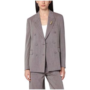 Golden Goose, Dames, Jassen, Bruin, Maat: M Leer,