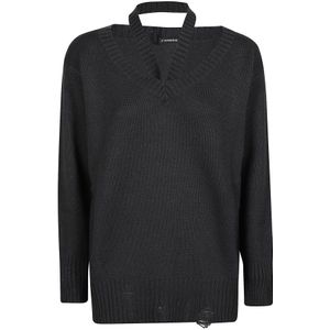 Canessa, Dames, Truien, Zwart, Maat: XS Kasjmier,