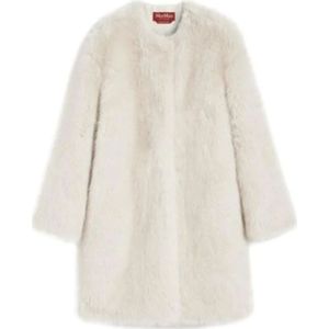 Max Mara Studio, Dames, Mantels, Wit, Maat: S Leer,