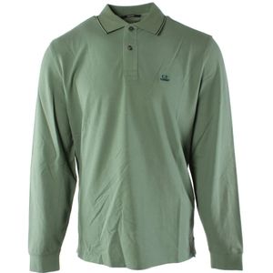 C.p. Company - Poloshirt - Groen - 95% Katoen, 5% Elastan, Stretch Piqué Stof