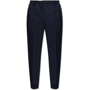 Emporio Armani - Broek met Logo - Marineblauw - Viscosemix - Regular Fit