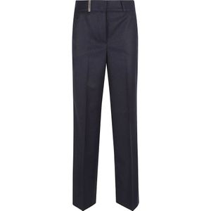 Peserico, Dames, Broeken, Zwart, Maat: M Wol,