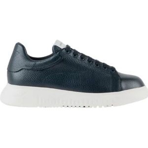 Emporio Armani, Heren, Schoenen, Blauw, Maat: 43 EU Leer,