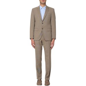 Hugo, Heren, Pakken, Beige, Maat: M Tweed,