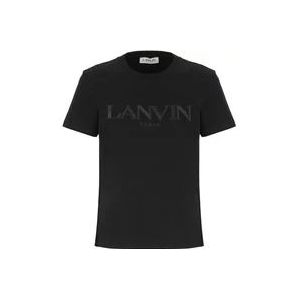 Lanvin Geborduurd T-Shirt Regular , Black , Dames , Maat: S