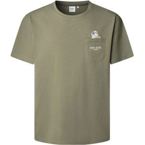 Pepe Jeans, Heren, Tops, Groen, Maat: L Katoen,