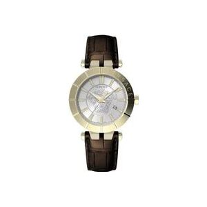 Versace V-Race Restyling Leren Datum Horloge , Gray , Heren , Maat: ONE Size