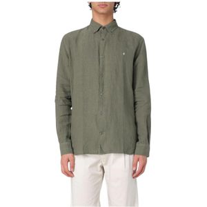 Brooksfield, Heren, Overhemden, Groen, Maat: S Linnen,