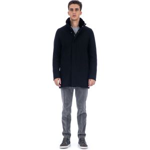 Herno, Heren, Mantels, Zwart, Maat: 4XL Wol,