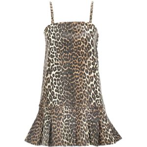 Ganni, Dames, Jurken, Veelkleurig, Maat: S Denim,