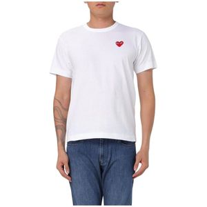 Comme des Garçons Play, Heren, Tops, Wit, Maat: XL Katoen,