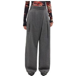 Ganni, Dames, Broeken, Grijs, Maat: S Wol,