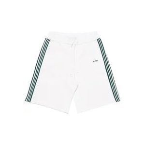 Autry Shorts met elastische tailleband en zijstrepen , White , Heren , Maat: S