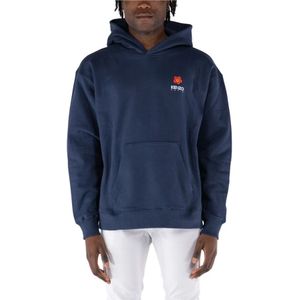 Kenzo, Heren, Sweatshirts & Hoodies, Blauw, Maat: M Katoen,