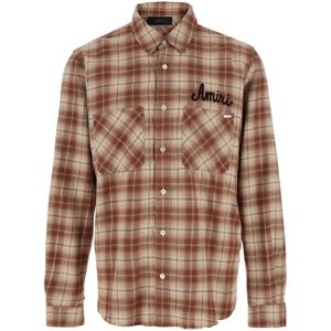 Amiri - Overhemd met Ruitpatroon - Bruin - Katoen - Regular Fit