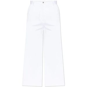 Dolce & Gabbana, Dames, Broeken, Wit, Maat: 3XS Katoen,