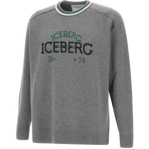 Iceberg, Heren, Truien, Grijs, Maat: M Wol,