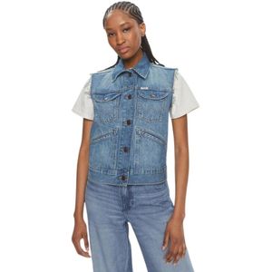 Wrangler, Dames, Jassen, Blauw, Maat: XS Denim,