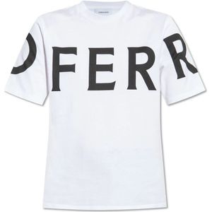 Ferragamo, Dames, Tops, Wit, Maat: M Katoen,