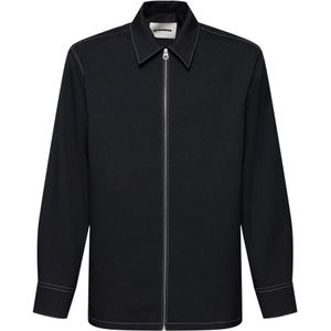 Jil Sander, Heren, Jassen, Blauw, Maat: S Poliester,