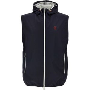 Brunello Cucinelli, Heren, Jassen, Blauw, Maat: M Polyamide,