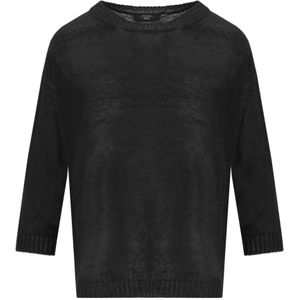 Weekend Max Mara, Dames, Truien, Zwart, Maat: L Linnen,