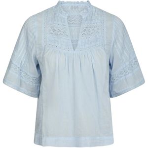 Neo Noir, Dames, Blouses & Shirts, Blauw, Maat: XL Voile,