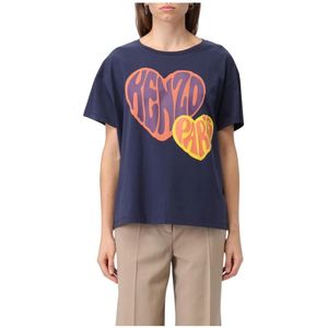 Kenzo, Dames, Tops, Blauw, Maat: S Katoen,