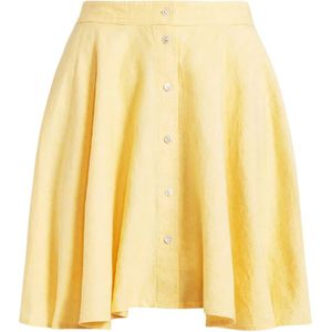 Ralph Lauren, Dames, Rokken, Geel, Maat: M Linnen,