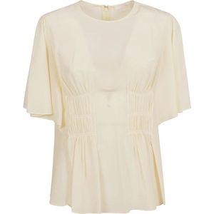 Chloé, Dames, Blouses & Shirts, Beige, Maat: S Zijde,