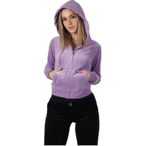 Juicy Couture, Dames, Sweatshirts & Hoodies, Paars, Maat: XS Poliester,
