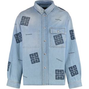 Givenchy, Heren, Overhemden, Blauw, Maat: XL Denim,