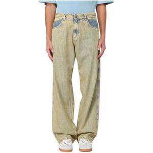 Bonsai, Heren, Jeans, Groen, Maat: L Katoen,