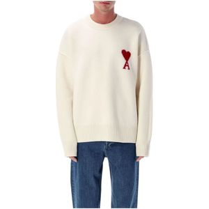 Ami Paris, Heren, Truien, Beige, Maat: XL Wol,